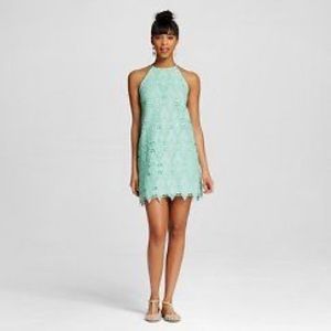 🎀 Turquoise Lace Shift Dress